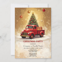 Caminhão Vermelho com Árvore de Natal e Presentes