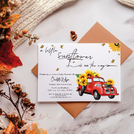 Convites Caminhão Vermelho Vintage com Chá de fraldas de Gi