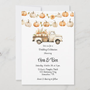 Convites Caminhão Vintage com a Celebração de Casamento de 