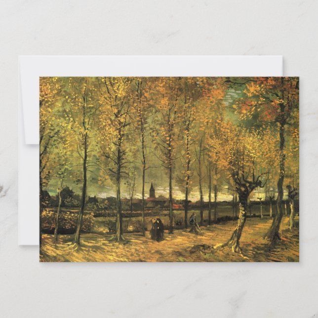 Convites Caminho com Choupos de Vincent van Gogh (Frente)