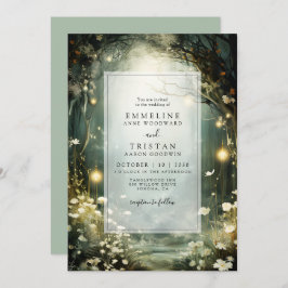 Convites Caminho Da Floresta Encantada Do Casamento Verde D