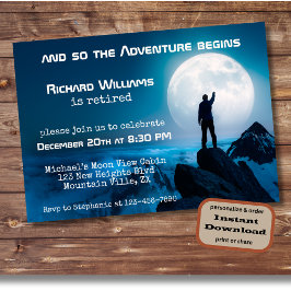 Convites Caminho de aposentadoria Próxima aventura à lua