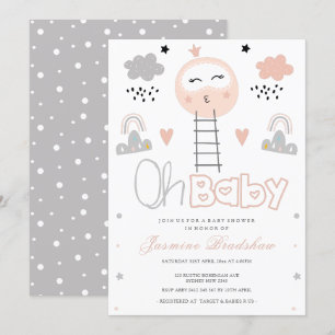Convites Caminho de Chá de fraldas para a Lua Oh Baby