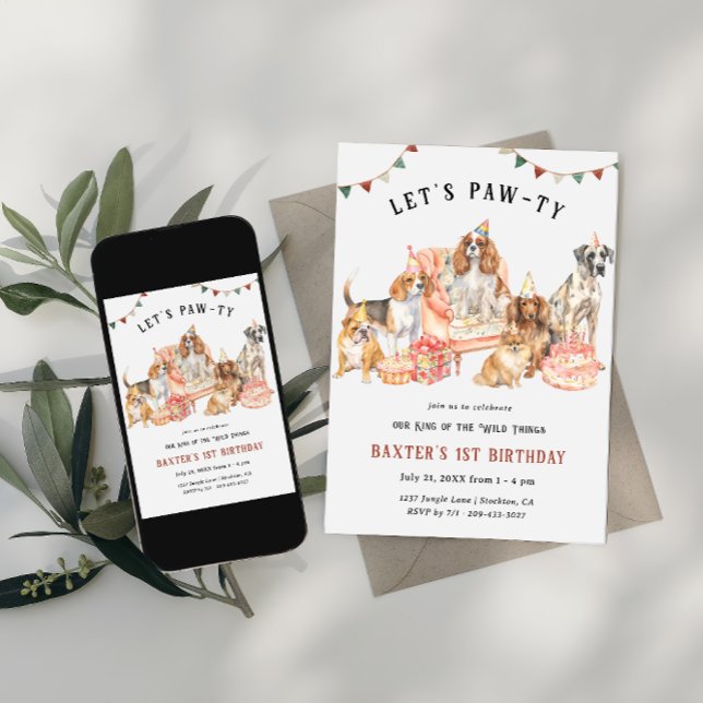 Convites Caminho do vamos | Festa de aniversário Pet Puppy (Criador carregado)