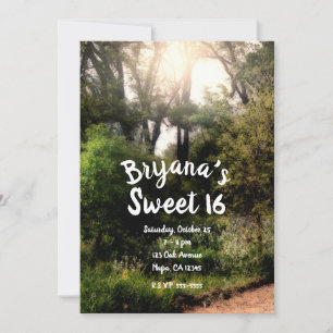 Convites Caminho Rústico Floral Floresta Encantada Doce 16 