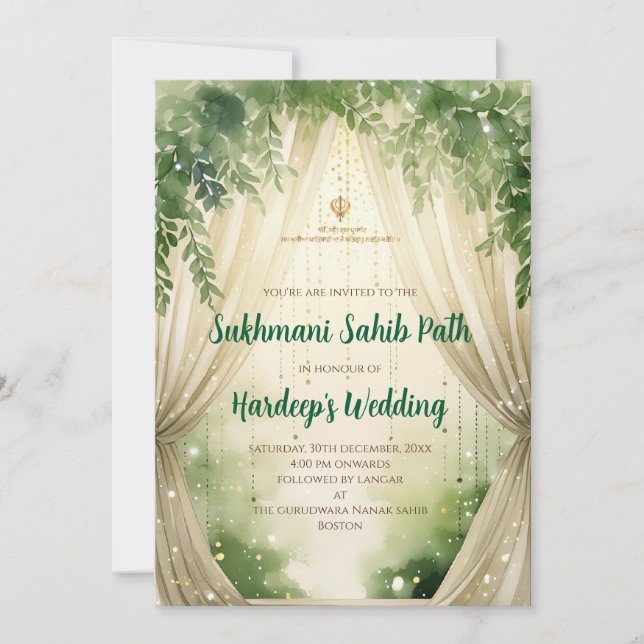 Convites Caminho Sukhmani Sahib convida & Caminho Akhand Di (Frente)