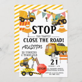 Convites Caminhões De Construção | Parte Aniversário de cri