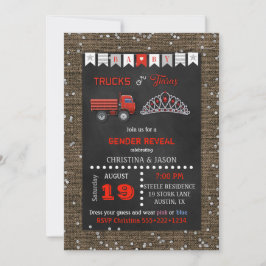 Convites Caminhões ou Tiaras Quadro Negro Vermelho Cinza Re