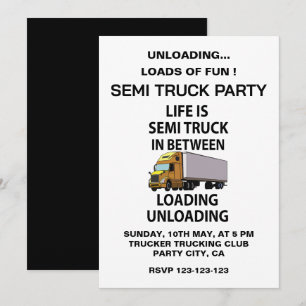 Convites Caminhões Semi Caminhoneiros Festa