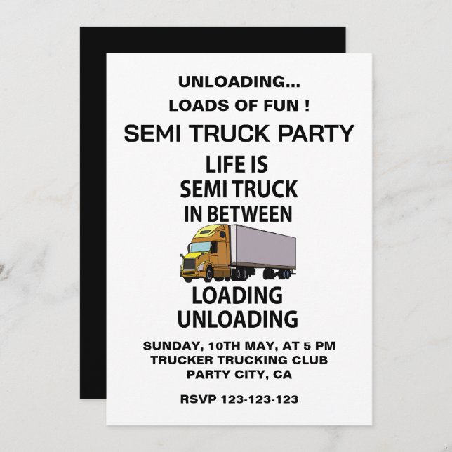 Convites Caminhões Semi Caminhoneiros Festa de Motorista (Frente/Verso)