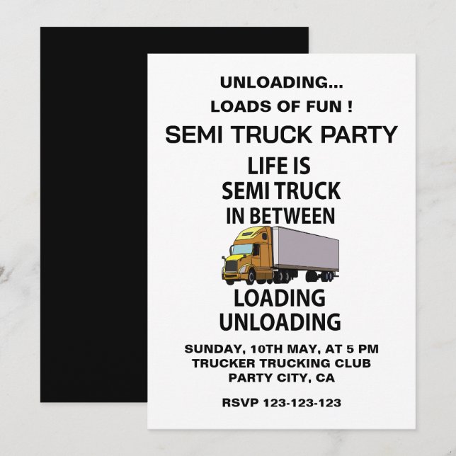 Convites Caminhões Semi Caminhoneiros Festa de Motoristas (Frente/Verso)
