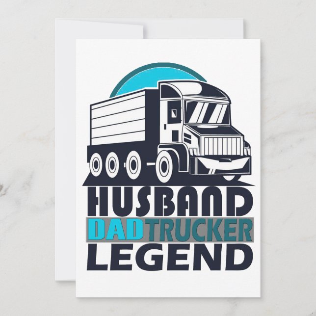 Convites Caminhoneiro Pai Marido Legend Funny Truck (Frente)