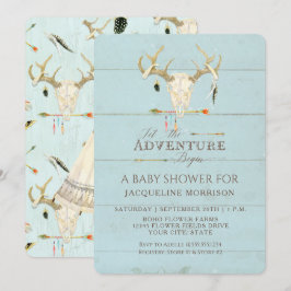 Convites Camisa de Bebê Menino Aventura Tenda de Índio Flec