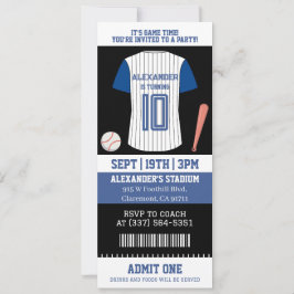 Convites Camisa de Beisebol Ingresso Aniversário Festa