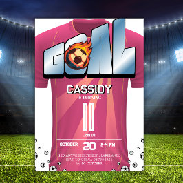 Convites Camisa de Futebol Feminina Branca e Rosa Festa de 