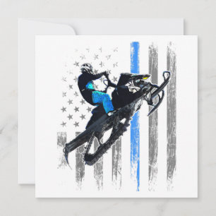Convites Camisa de Moto de Neve da Bandeira Americana Homen