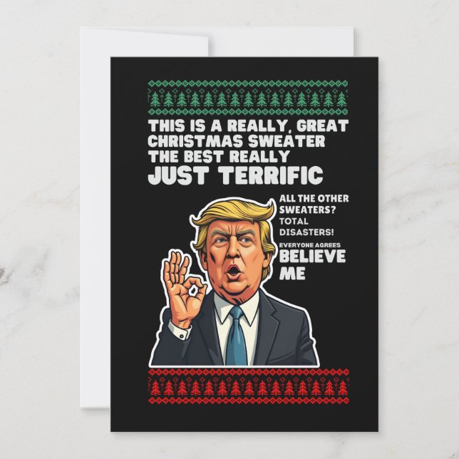Convites Camisa de Natal Feia de Donald Trump Engraçada Par (Frente)