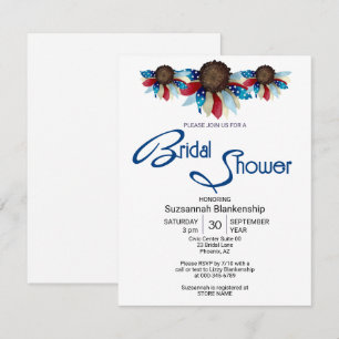 Convites Camisa Vermelha Branca Azul Patriótica com Flores 