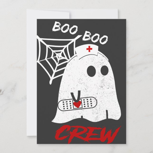 Convites Camiseta BOO boo nurse crew, T-Sh divertida de enf (Frente)