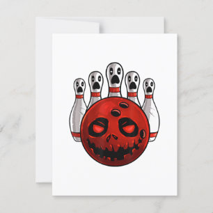 Convites Camiseta com Piada de Bowling de Halloween do Joga