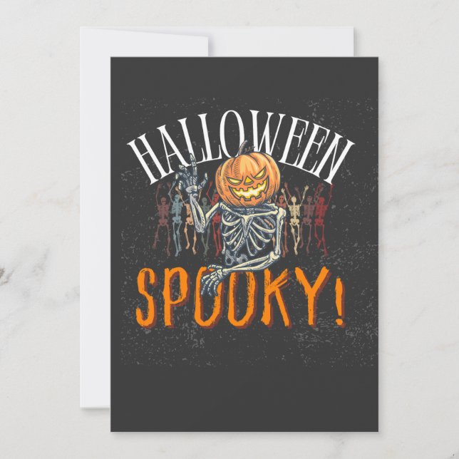 Convites Camiseta de Halloween de Abóbora Assustadora Esque (Frente)