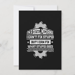 Convites Camiseta de Mecânico Diesel de Caminhão Engraçado 