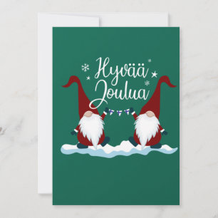 Convites Camiseta de Natal Finlandês Feliz Hyvaa Jou Presen