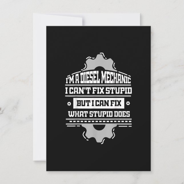 Convites Camiseta engraçada de mecânico diesel e motorista  (Frente)