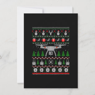 Convites Camiseta Feia de Natal de Drone Camisa Divertida Q