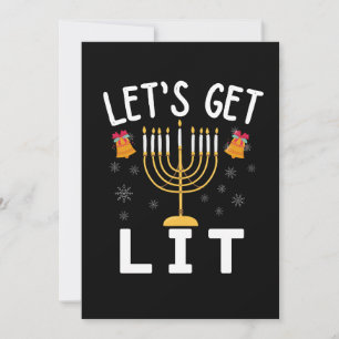 Convites Camiseta Hanukkah Let's Get Lit