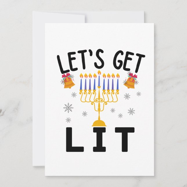 Convites Camiseta Hanukkah Let's Get Lit (Frente)