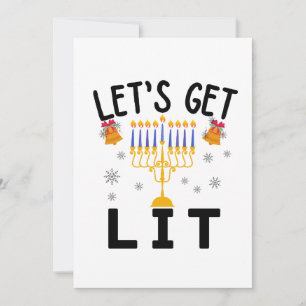 Convites Camiseta Hanukkah Let's Get Lit