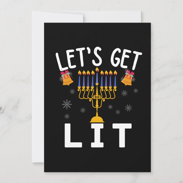 Convites Camiseta Hanukkah Vamos Ficar Bêbados (Frente)