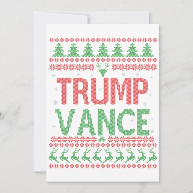 Convites Camisola Feia de Natal Trump Vance Republicano Xma (Frente)