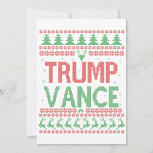 Convites Camisola Feia de Natal Trump Vance Republicano Xma