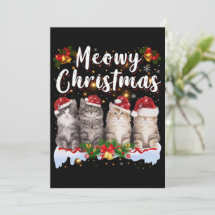 Convites Camisolas de Natal Combinando Família Meowy Gato P