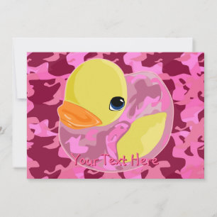 Convites Camo Ducky Rosa
