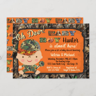 Convites Camo Hunting Baby Shower