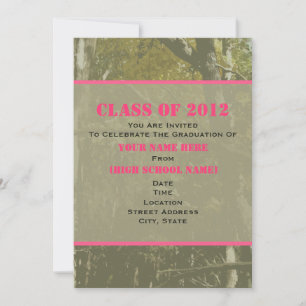 Convites Camo & Pink Class Of 2012 Graduation Invitation