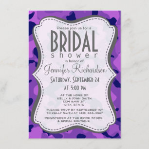 Convites Camo roxo de uva; Camuflagem