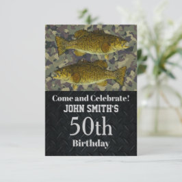 Convites Camo Smalllmouth Bass, 50.o aniversário