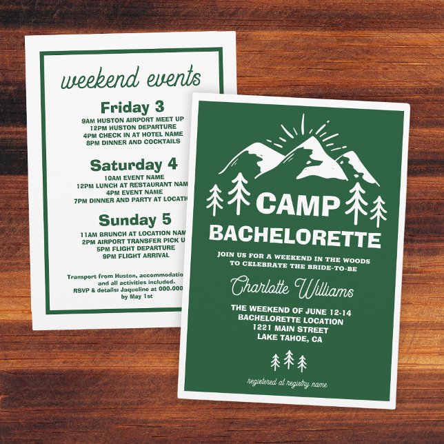 Convites Camp Bachelorette (Camp Bachelorette Invitation
)