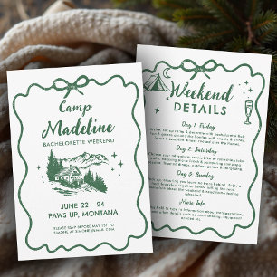 Convites Camp Bachelorette Arco Verde Russo Itinerário 3 Di