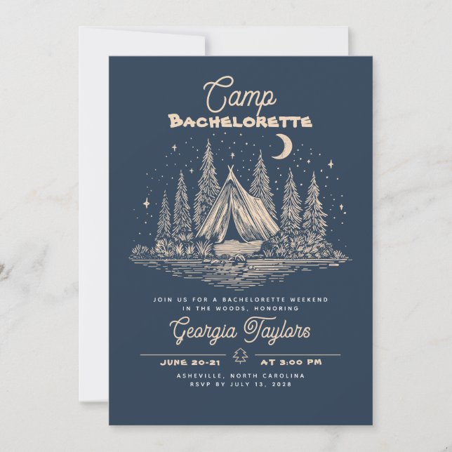 Convites Camp Bachelorette Invitation (Frente)