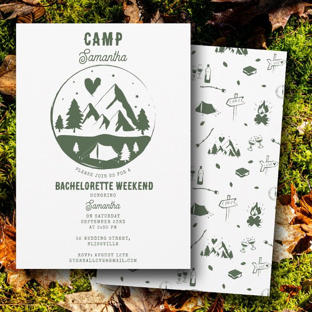 Convites Camp Bachelorette Party Camping Bach Weekend (Camp Bachelorette Party Camping Bach Weekend Invitation)