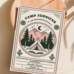 Convites Camp Bachelorette Rustic Woodsy Mountain