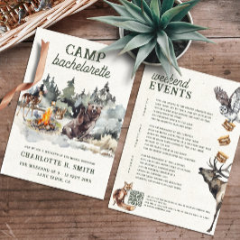 Convites Camp Bachelorette Weekend Itinerário Partido Moder