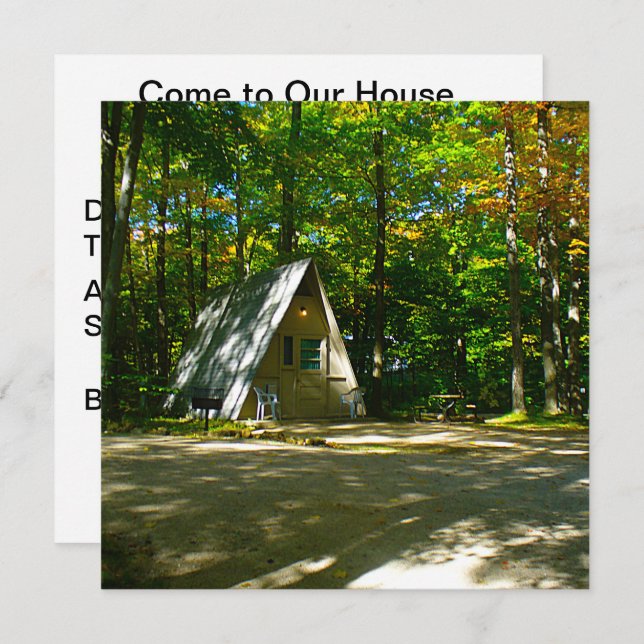 Convites Campanha A-Frame Selvagem em Campland (Frente/Verso)