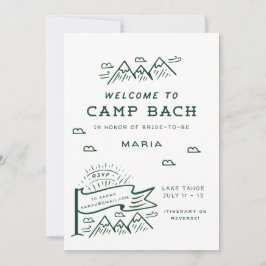 Convites Campanha de Bachelorette Girls Trip Glamping Bach