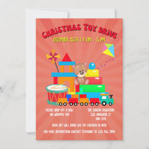 Convites Campanha de Brinquedos de Natal Família ou Caridad